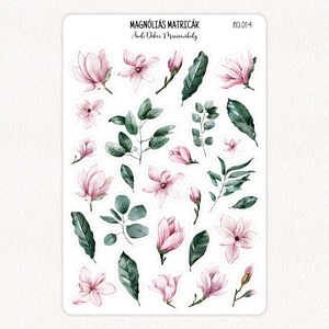 Magnóliás matricák No.014, Otthon & Életmód, Papír, írószer, Matrica, matrica csomag, Fotó, grafika, rajz, illusztráció, Papírművészet, MESKA