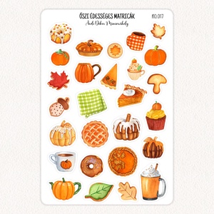 Őszi édességes matricák No.017, Otthon & Életmód, Papír, írószer, Matrica, matrica csomag, Fotó, grafika, rajz, illusztráció, Papírművészet, MESKA