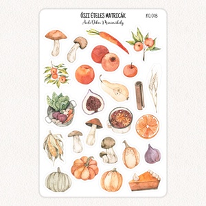 Őszi ételes matricák No.018, Otthon & Életmód, Papír, írószer, Matrica, matrica csomag, Fotó, grafika, rajz, illusztráció, Papírművészet, MESKA