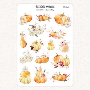 Őszi tökös matricák No.020, Otthon & Életmód, Papír, írószer, Matrica, matrica csomag, Fotó, grafika, rajz, illusztráció, Papírművészet, MESKA