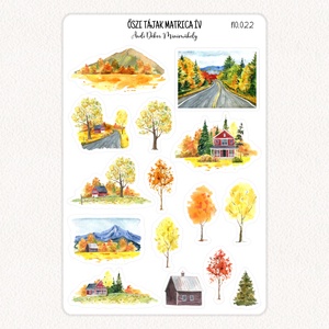 Őszi tájak matrica ív No.022, Otthon & Életmód, Papír, írószer, Matrica, matrica csomag, Fotó, grafika, rajz, illusztráció, Papírművészet, MESKA