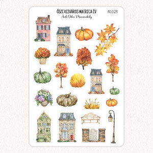 Őszi kisváros matrica ív No.023, Otthon & Életmód, Papír, írószer, Matrica, matrica csomag, Fotó, grafika, rajz, illusztráció, Papírművészet, MESKA