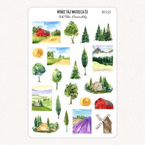 Nyári táj matrica ív No.025, Otthon & Életmód, Papír, írószer, Matrica, matrica csomag, Fotó, grafika, rajz, illusztráció, Papírművészet, MESKA