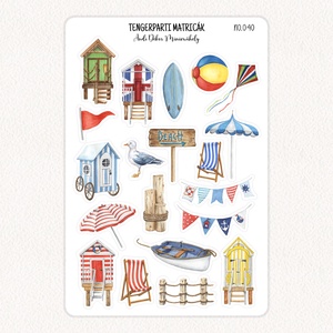 Tengerparti matricák No.040, Otthon & Életmód, Papír, írószer, Matrica, matrica csomag, Fotó, grafika, rajz, illusztráció, Papírművészet, MESKA