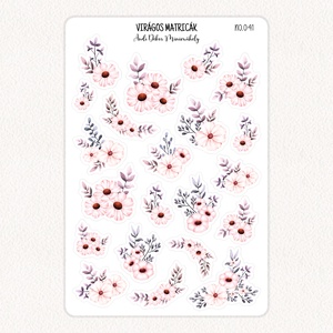 Virágos matricák No.041, Otthon & Életmód, Papír, írószer, Matrica, matrica csomag, Fotó, grafika, rajz, illusztráció, Papírművészet, MESKA