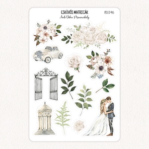 Esküvős matricák No.046, Otthon & Életmód, Papír, írószer, Matrica, matrica csomag, Fotó, grafika, rajz, illusztráció, Papírművészet, MESKA