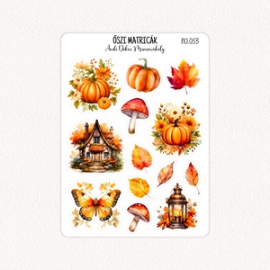 Őszi matricák No.053, Otthon & Életmód, Papír, írószer, Matrica, matrica csomag, Fotó, grafika, rajz, illusztráció, Papírművészet, MESKA