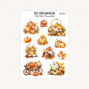 Őszi tökös matricák No.054, Otthon & Életmód, Papír, írószer, Matrica, matrica csomag, Fotó, grafika, rajz, illusztráció, Papírművészet, MESKA