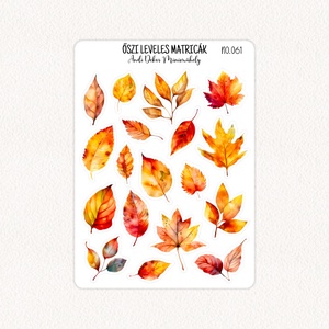 Őszi leveles matricák No.061, Otthon & Életmód, Papír, írószer, Matrica, matrica csomag, Fotó, grafika, rajz, illusztráció, Papírművészet, MESKA