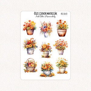 Őszi csokor matricák No.063, Otthon & Életmód, Papír, írószer, Matrica, matrica csomag, Fotó, grafika, rajz, illusztráció, Papírművészet, MESKA