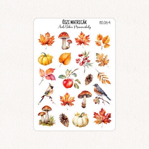 Őszi matricák No.064, Otthon & Életmód, Papír, írószer, Matrica, matrica csomag, Fotó, grafika, rajz, illusztráció, Papírművészet, MESKA