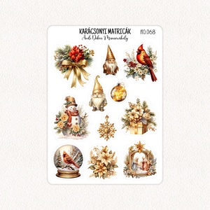 Karácsonyi matricák No.068, Otthon & Életmód, Papír, írószer, Matrica, matrica csomag, Fotó, grafika, rajz, illusztráció, Papírművészet, MESKA