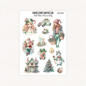 Karácsonyi matricák No.069, Otthon & Életmód, Papír, írószer, Matrica, matrica csomag, Fotó, grafika, rajz, illusztráció, Papírművészet, MESKA