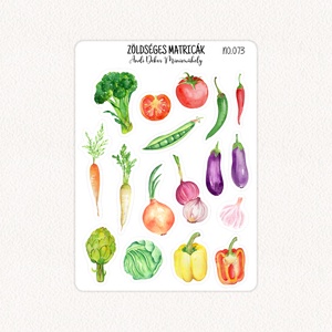 Zöldséges matricák No.073, Otthon & Életmód, Papír, írószer, Matrica, matrica csomag, Fotó, grafika, rajz, illusztráció, Papírművészet, MESKA