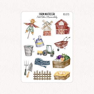 Farm matricák No.075, Otthon & Életmód, Papír, írószer, Matrica, matrica csomag, Fotó, grafika, rajz, illusztráció, Papírművészet, MESKA