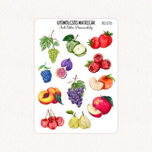 Gyümölcsös matricák No.076, Otthon & Életmód, Papír, írószer, Matrica, matrica csomag, Fotó, grafika, rajz, illusztráció, Papírművészet, MESKA