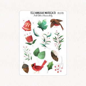 Téli hangulat matrica ív No.078, Otthon & Életmód, Papír, írószer, Matrica, matrica csomag, Fotó, grafika, rajz, illusztráció, Papírművészet, MESKA