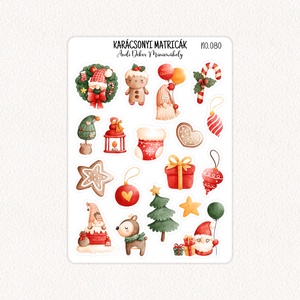 Karácsonyi matricák No.080, Otthon & Életmód, Papír, írószer, Matrica, matrica csomag, Fotó, grafika, rajz, illusztráció, Papírművészet, MESKA