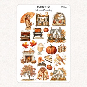 Őszi matricák No.086, Otthon & Életmód, Papír, írószer, Matrica, matrica csomag, Fotó, grafika, rajz, illusztráció, Papírművészet, MESKA