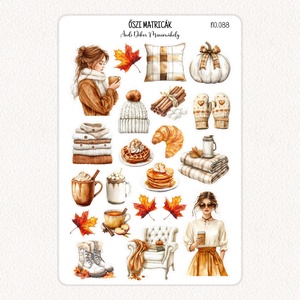 Őszi matricák No.088, Otthon & Életmód, Papír, írószer, Matrica, matrica csomag, Fotó, grafika, rajz, illusztráció, Papírművészet, MESKA