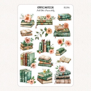 Könyves matricák No.096, Otthon & Életmód, Papír, írószer, Matrica, matrica csomag, Fotó, grafika, rajz, illusztráció, Papírművészet, MESKA