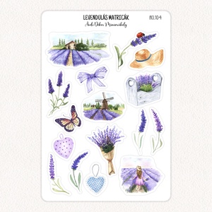 Levendulás matricák No.104, Otthon & Életmód, Papír, írószer, Matrica, matrica csomag, Fotó, grafika, rajz, illusztráció, Papírművészet, MESKA