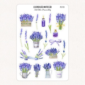 Levendulás matricák No.105, Otthon & Életmód, Papír, írószer, Matrica, matrica csomag, Fotó, grafika, rajz, illusztráció, Papírművészet, MESKA