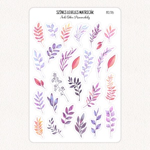 Színes leveles matricák No.116, Otthon & Életmód, Papír, írószer, Matrica, matrica csomag, Fotó, grafika, rajz, illusztráció, Papírművészet, MESKA
