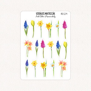 Virágos matricák No.124, Otthon & Életmód, Papír, írószer, Matrica, matrica csomag, Fotó, grafika, rajz, illusztráció, Papírművészet, MESKA
