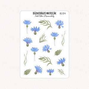 Búzavirágos matricák No.134, Otthon & Életmód, Papír, írószer, Matrica, matrica csomag, Fotó, grafika, rajz, illusztráció, Papírművészet, MESKA