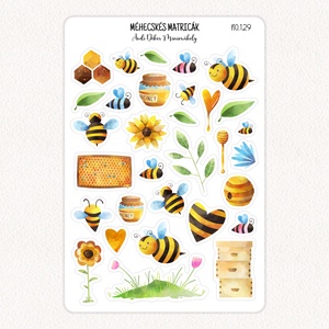 Méhecskés matricák No.129, Otthon & Életmód, Papír, írószer, Matrica, matrica csomag, Fotó, grafika, rajz, illusztráció, Papírművészet, MESKA