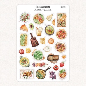 Ételes matricák No.133, Otthon & Életmód, Papír, írószer, Matrica, matrica csomag, Fotó, grafika, rajz, illusztráció, Papírművészet, MESKA