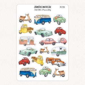 Járműves matricák No.138, Otthon & Életmód, Papír, írószer, Matrica, matrica csomag, Fotó, grafika, rajz, illusztráció, Papírművészet, MESKA