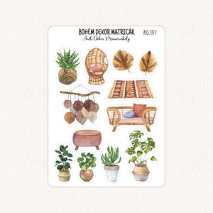 Bohém dekor matricák No.137, Otthon & Életmód, Papír, írószer, Matrica, matrica csomag, Fotó, grafika, rajz, illusztráció, Papírművészet, MESKA