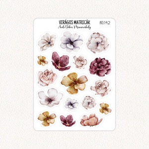 Virágos matricák No.142, Otthon & Életmód, Papír, írószer, Matrica, matrica csomag, Fotó, grafika, rajz, illusztráció, Papírművészet, MESKA