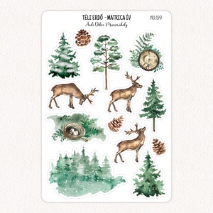 Téli erdő matrica ív No.159, Otthon & Életmód, Papír, írószer, Matrica, matrica csomag, Fotó, grafika, rajz, illusztráció, Papírművészet, MESKA