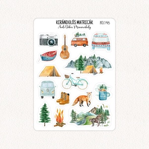 Kirándulós matricák No.146, Otthon & Életmód, Papír, írószer, Matrica, matrica csomag, Fotó, grafika, rajz, illusztráció, Papírművészet, MESKA