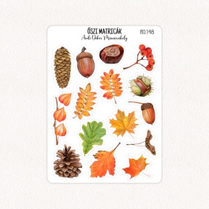 Őszi matricák No.148, Otthon & Életmód, Papír, írószer, Matrica, matrica csomag, Fotó, grafika, rajz, illusztráció, Papírművészet, MESKA