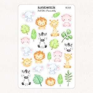 Állatkás matricák No.163, Otthon & Életmód, Papír, írószer, Matrica, matrica csomag, Fotó, grafika, rajz, illusztráció, Papírművészet, MESKA