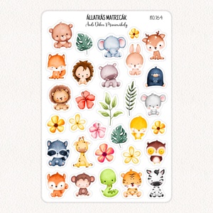 Állatkás matricák No.164, Otthon & Életmód, Papír, írószer, Matrica, matrica csomag, Fotó, grafika, rajz, illusztráció, Papírművészet, MESKA