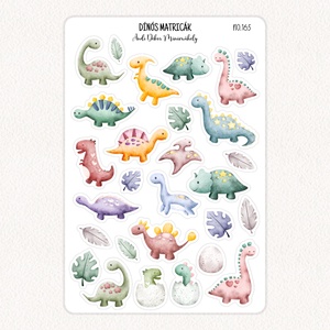 Dínós matricák No.165, Otthon & Életmód, Papír, írószer, Matrica, matrica csomag, Fotó, grafika, rajz, illusztráció, Papírművészet, MESKA