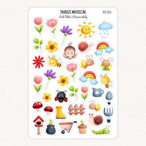 Tavaszi matricák No.166, Otthon & Életmód, Papír, írószer, Matrica, matrica csomag, Fotó, grafika, rajz, illusztráció, Papírművészet, MESKA