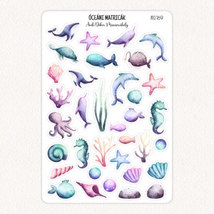 Óceáni matricák No.169, Otthon & Életmód, Papír, írószer, Matrica, matrica csomag, Fotó, grafika, rajz, illusztráció, Papírművészet, MESKA