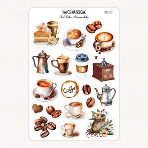 Kávés matricák No.177 - Meska.hu