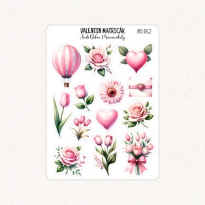 Valentin matricák No.182, Otthon & Életmód, Papír, írószer, Matrica, matrica csomag, Fotó, grafika, rajz, illusztráció, Papírművészet, MESKA