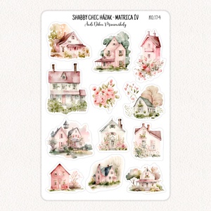 Shabby chic házak matrica ív No.174 - Meska.hu