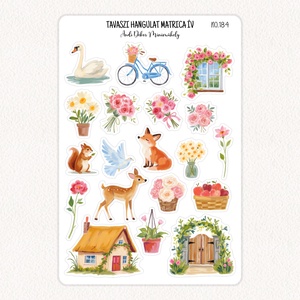 Tavaszi hangulat matrica ív No.184, Otthon & Életmód, Papír, írószer, Matrica, matrica csomag, Fotó, grafika, rajz, illusztráció, Papírművészet, MESKA