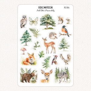 Erdei matricák No.186, Otthon & Életmód, Papír, írószer, Matrica, matrica csomag, Fotó, grafika, rajz, illusztráció, Papírművészet, MESKA