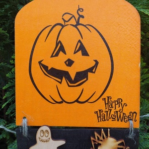 halloweeni ajtódísz- vidám tök - Meska.hu