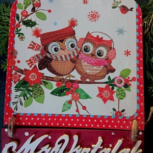 Bagolykák- ajtódísz - Meska.hu